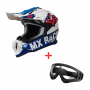 خوذة FOX V1 Mako Blue White و نظارة BSDDP الرياضية