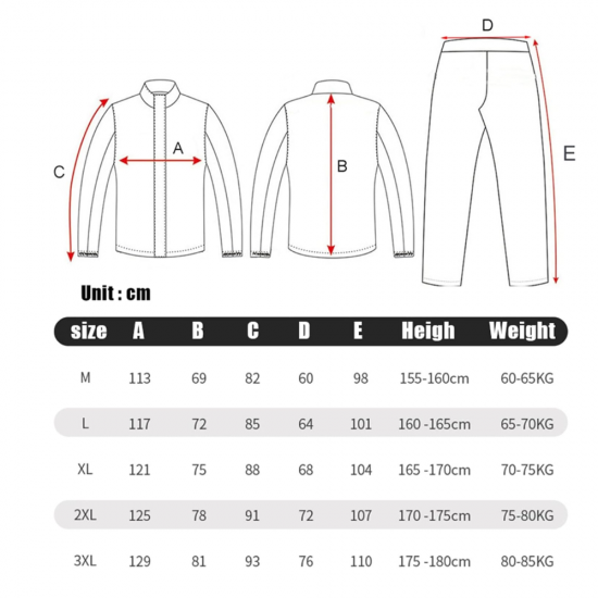  بدلة مطر (جاكيت وبنطلون) 