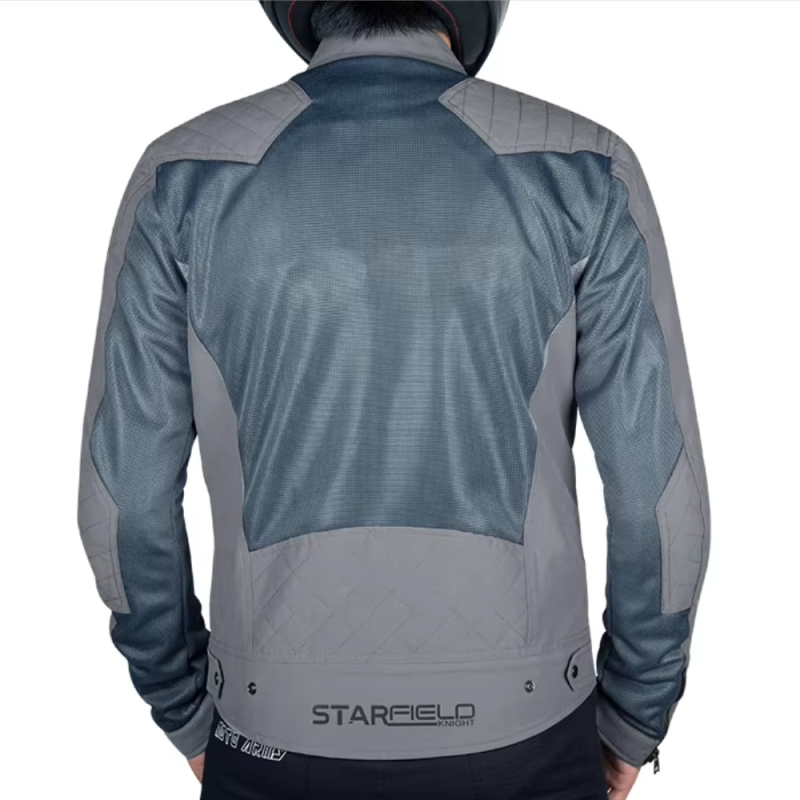 جاكيت دراجات نارية STAR كلاسيكي – رمادي / أزرق غامق