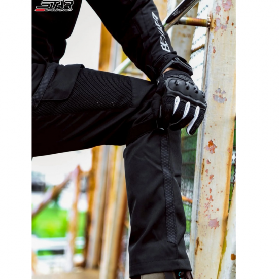بنطال دراجات نارية STAR شبكي صيفي – أسود