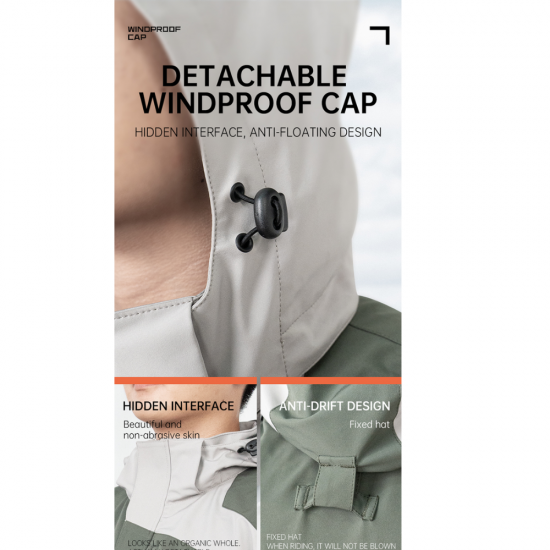 جاكيت دراجات نارية STAR تورينغ مع قبعة – أخضر زيتي / رمادي فاتح