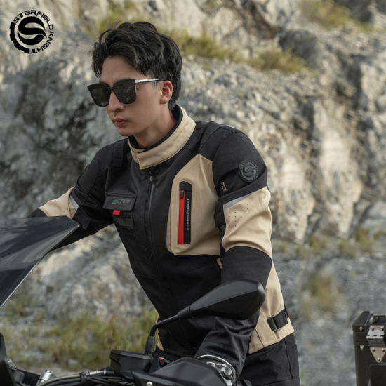 جاكيت دراجات نارية STAR أدفنتشر – بيج / أسود