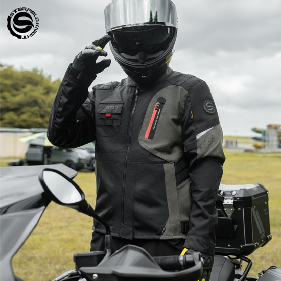 جاكيت دراجات نارية STAR أدفنتشر – أسود