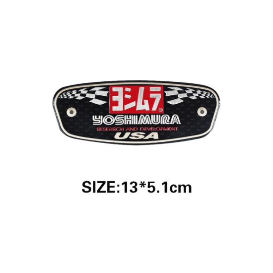 شعار معدني YOSHIMURA JAPAN لعادم الدراجات النارية – كربون لوك