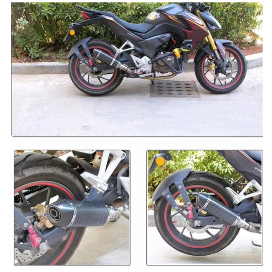 دبّة اكروبوفيك عادم دراجات نارية L130×305 تقليد تيتانيوم