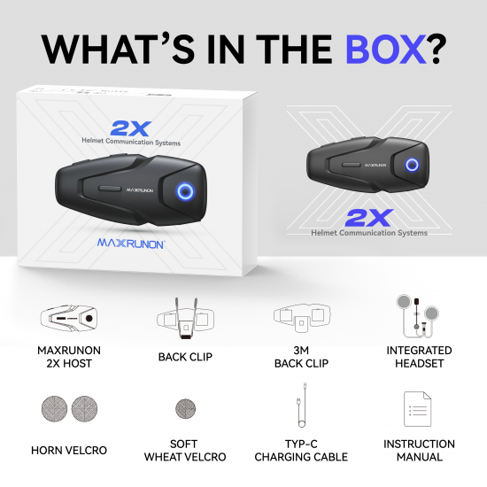 سماعه Helmet Bluetooth Headset 2X AMAX