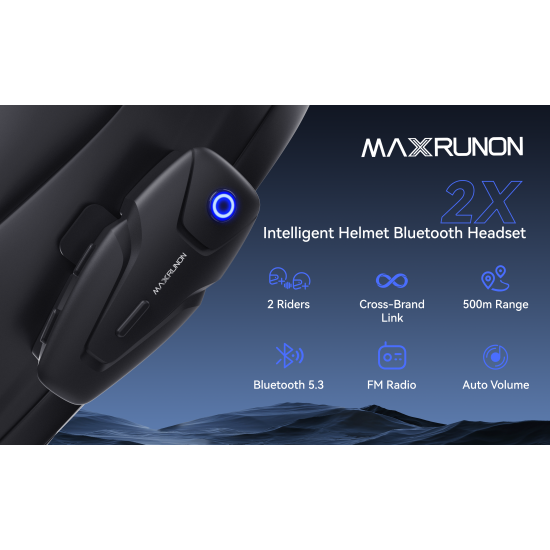 سماعه Helmet Bluetooth Headset 2X AMAX