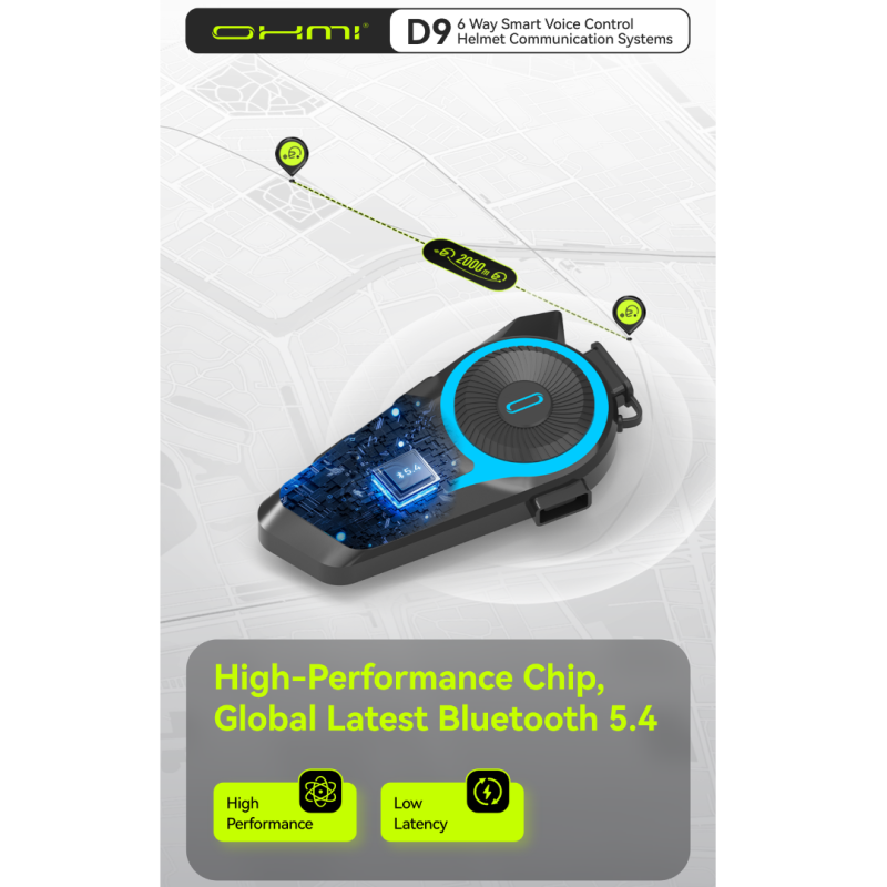 سماعه Helmet Bluetooth Headset D9