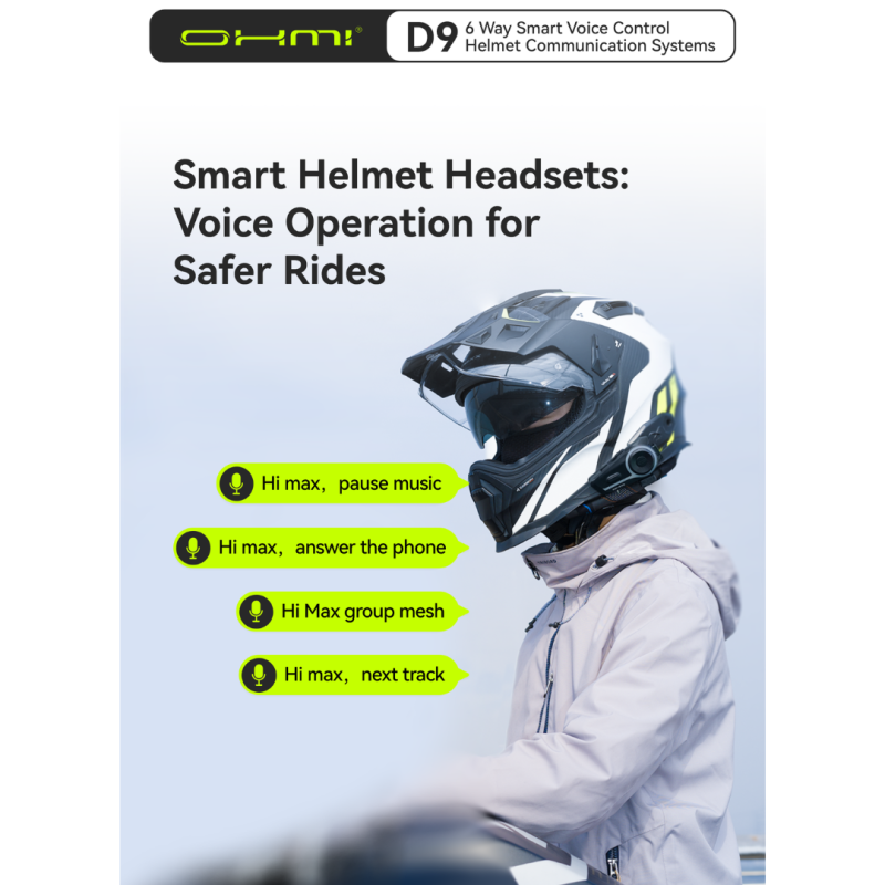 سماعه Helmet Bluetooth Headset D9