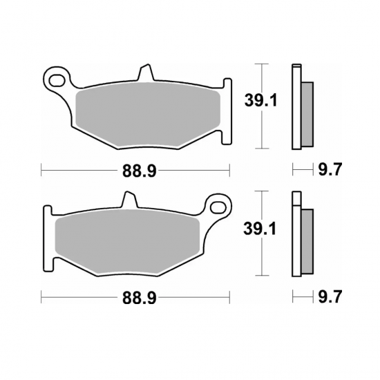 فحمات فرامل SBS 833LS حلفية (Low Sinter)