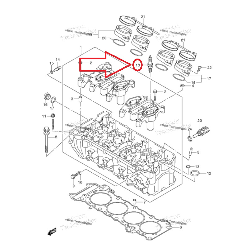 بوجي سوزوكي الاصلية PLUG,SPARK(IU31D)