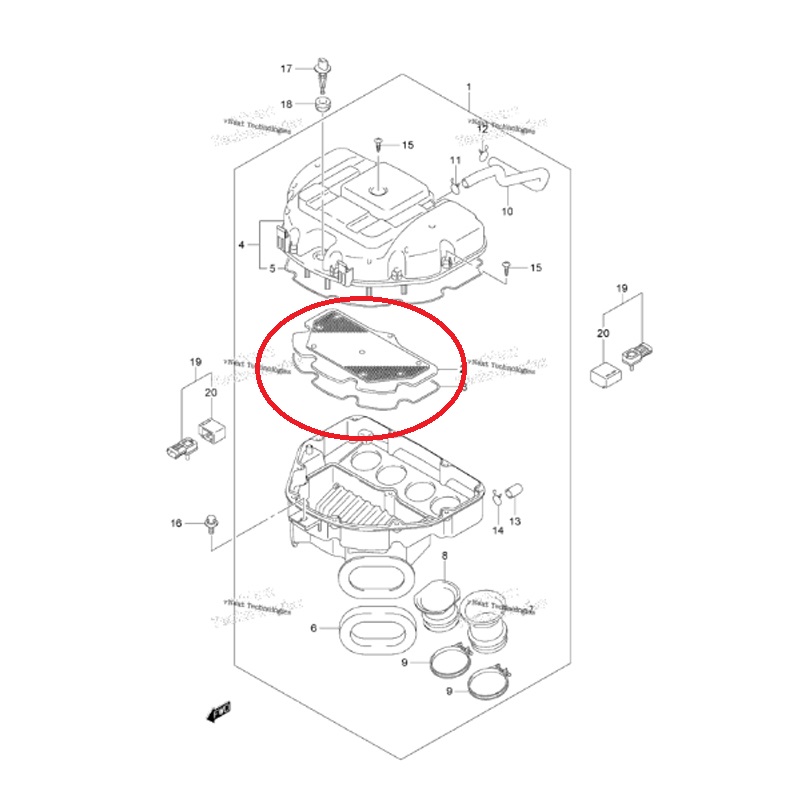 فلتر هواء سوزوكي الاصلي - Air Filter, GSX-R1000 2009-2011