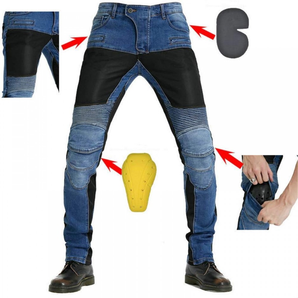 بنطال جينز حماية ازرق اسود