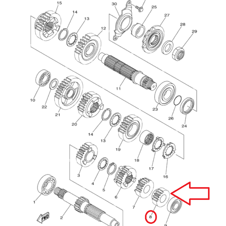 قير 2ND PINION (15T) YZ450