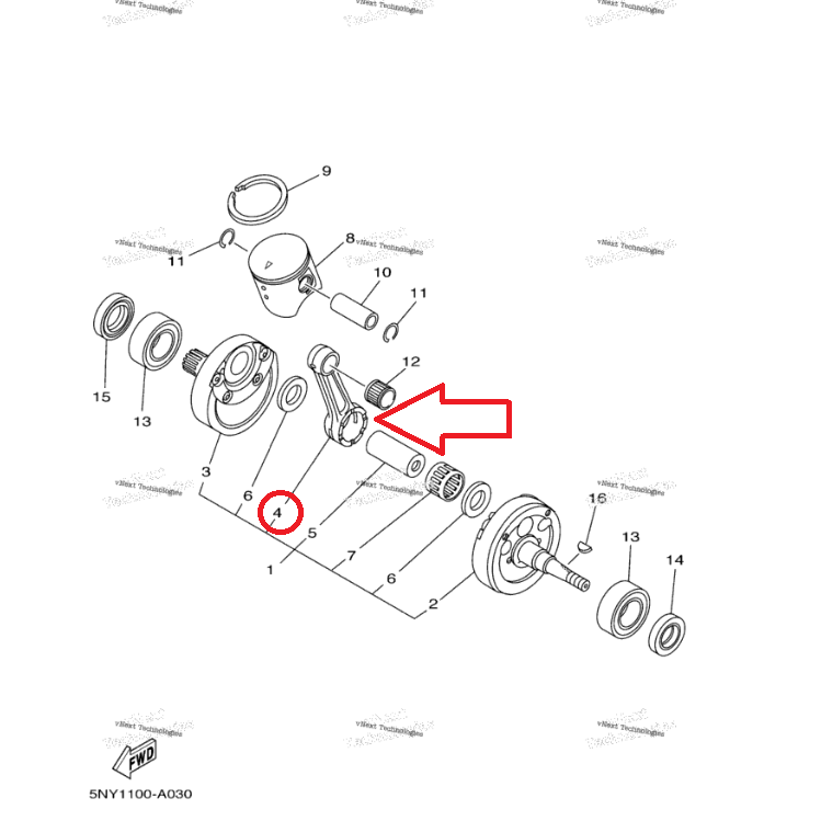 ذراع كرنك YZ125