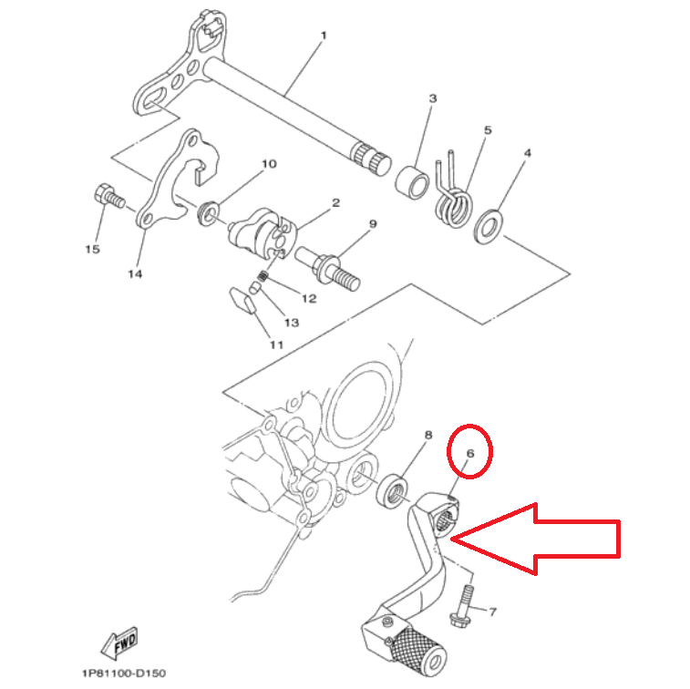 عصا غيار القير YZ125