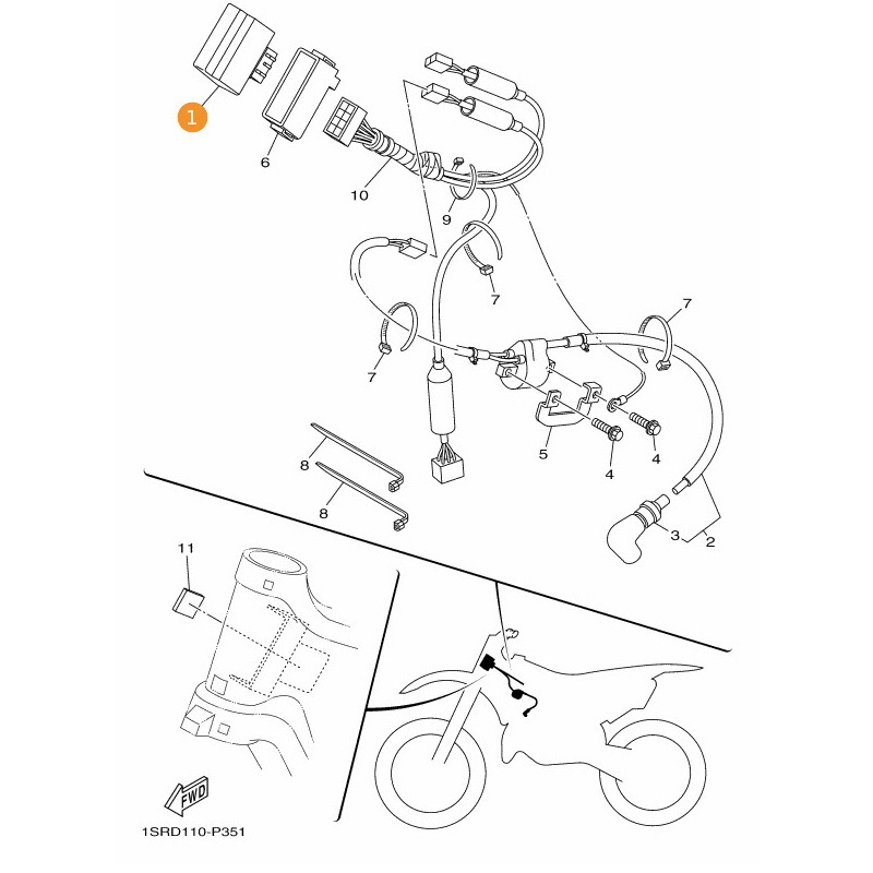 كمبوتر دباب ياماها yz125 وكاله