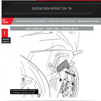 سلايدرات جانبيه من شركة بيوق الاسبانية للسوزوكي -GSXR1000R موديلات 2009-2016