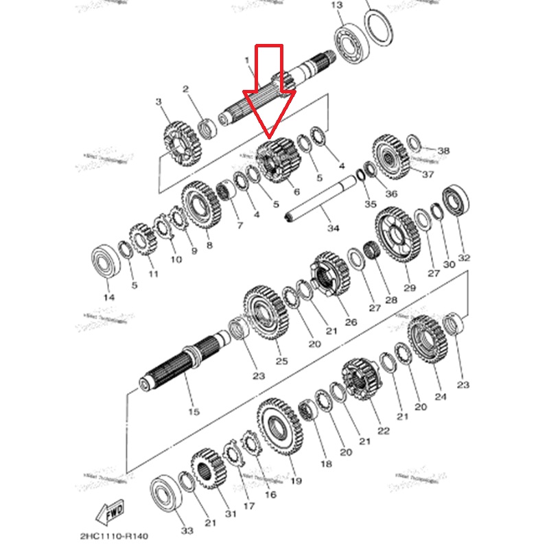ترس قير 26T/22T ياماها بقي YXZ1000R