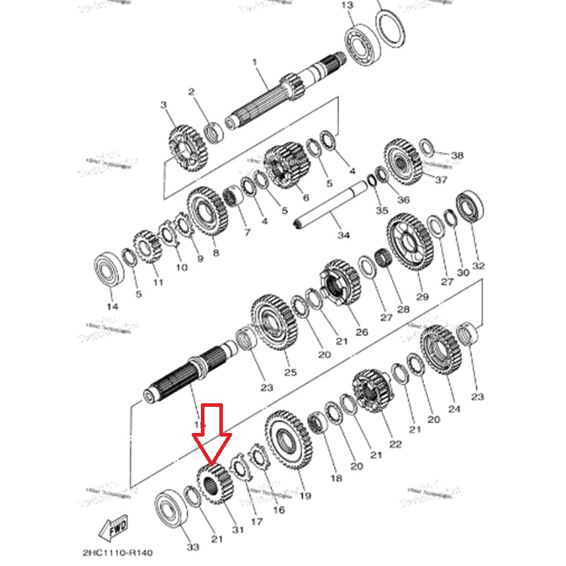 ترس قير 22T ياماها بقي YXZ1000R