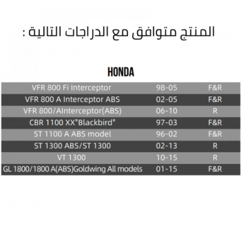 طقم فحمات امامي وخلفي GL1800 درجة  A ممتازه 