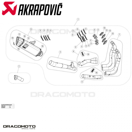 فل سستم GSX-R 1300 2021-2025 Full exhaust AKRAPOVIC