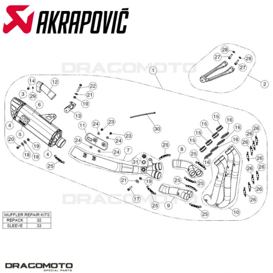 فل سستم CBR 1000 RR 2017-2019 Full exhaust AKRAPOVIC 
