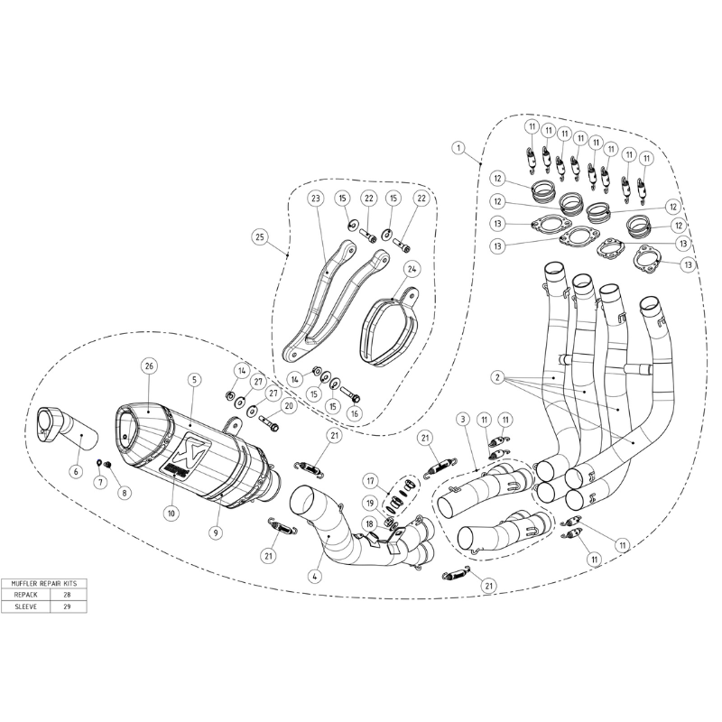 فل سستم Akrapovic Carbon for Kawasaki Ninja ZX-10R/RR '16-'20