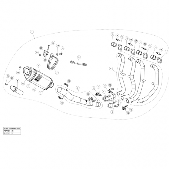 قزوز  Akrapovic  Carbon Kawasaki Ninja ZX-25R (20-22)